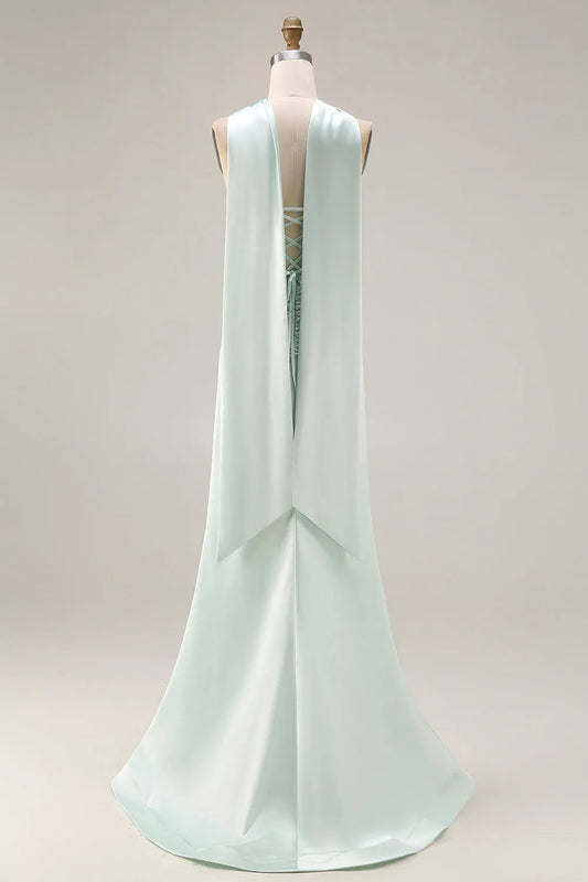 Glamorous Trumpet Sweetheart Strapless Lace Up Back Long Bridesmaid Dresses