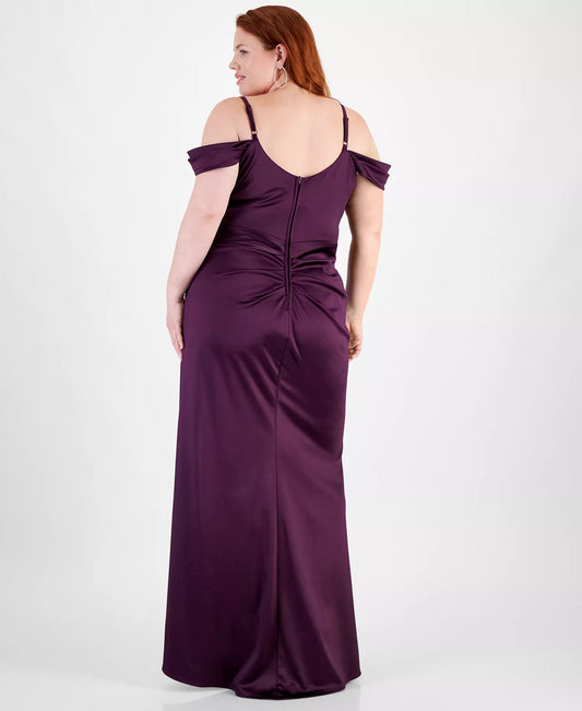 Romantic Mermaid Cold-Shoulder Sleeveless Open-Back Floor-Length Plus Size Dresses