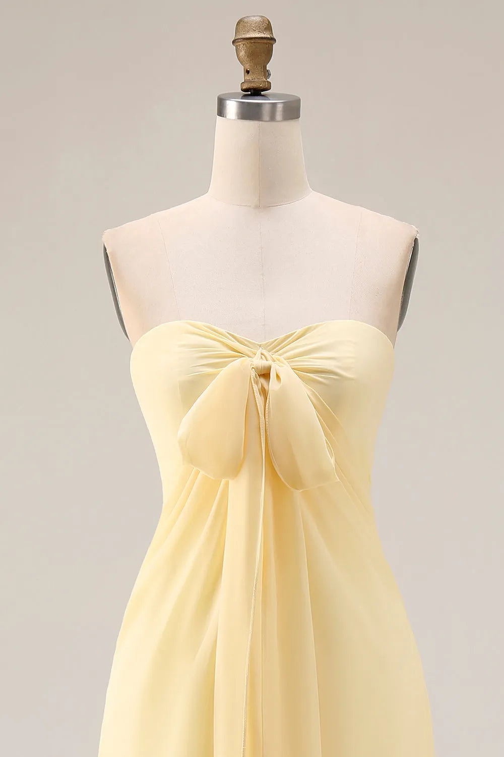 Charming Sheath Deep V Crossover-Strap Tie Back Long Bridesmaid Dresses