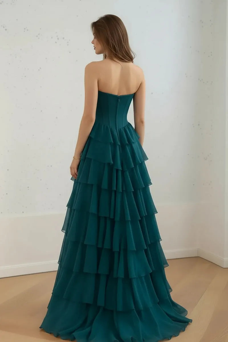 Elegant Ball Gown Sweetheart Neck Sleeveless Ruffled Zipper Back Long Prom Dresses