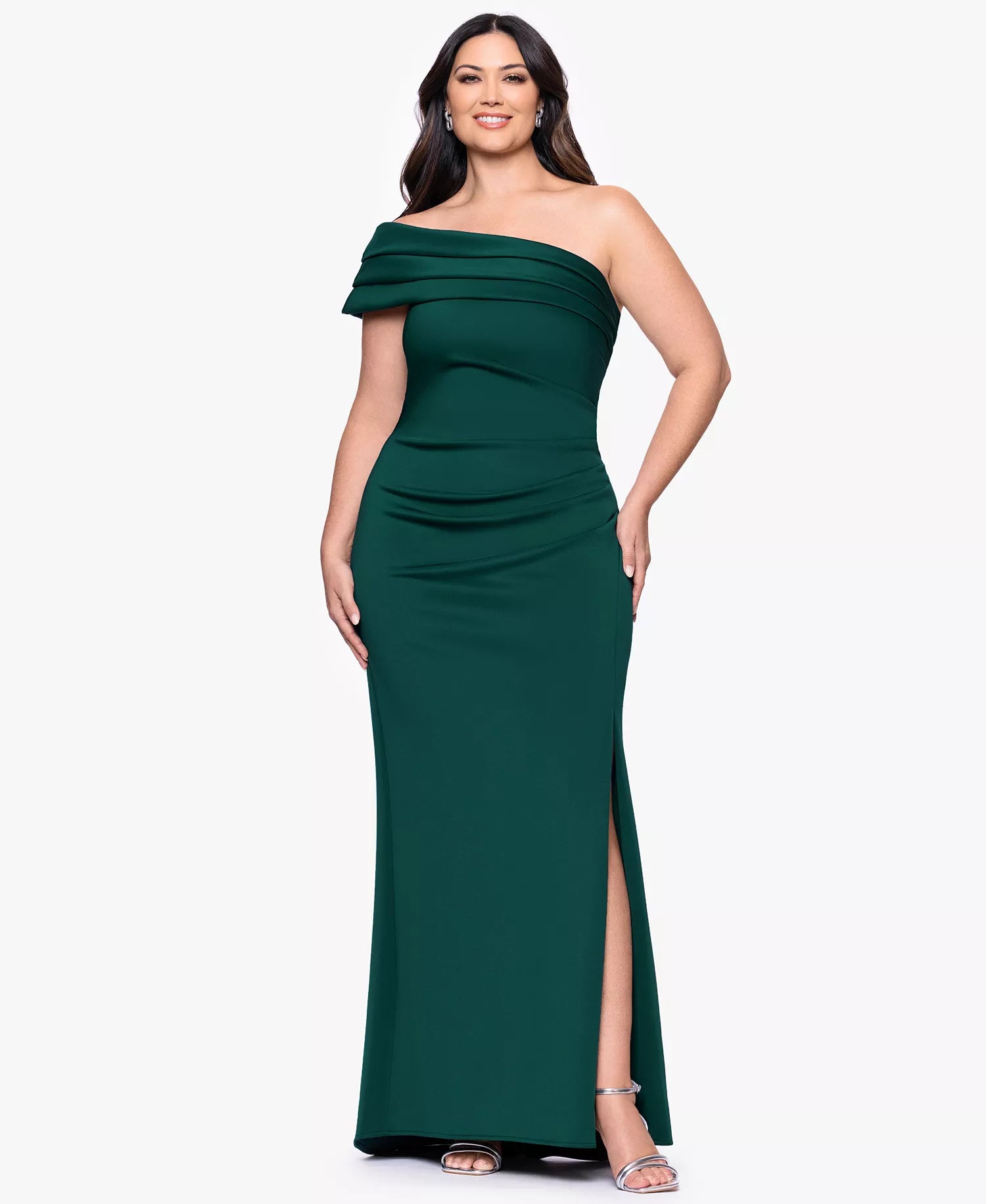 Glamorous Mermaid One-Shoulder Sleeveless Open-Back Floor-Length Plus Size Dresses