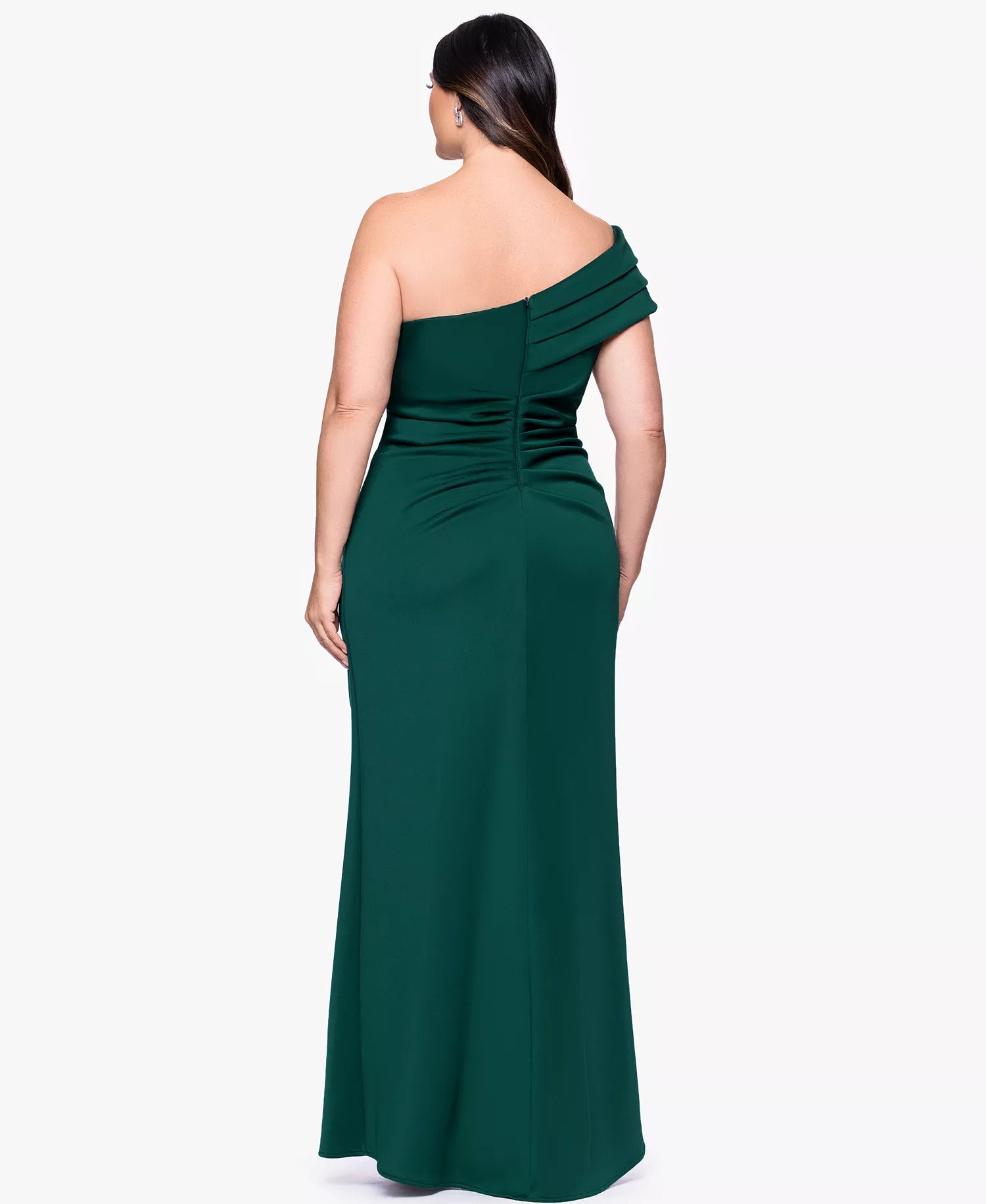 Glamorous Mermaid One-Shoulder Sleeveless Open-Back Floor-Length Plus Size Dresses