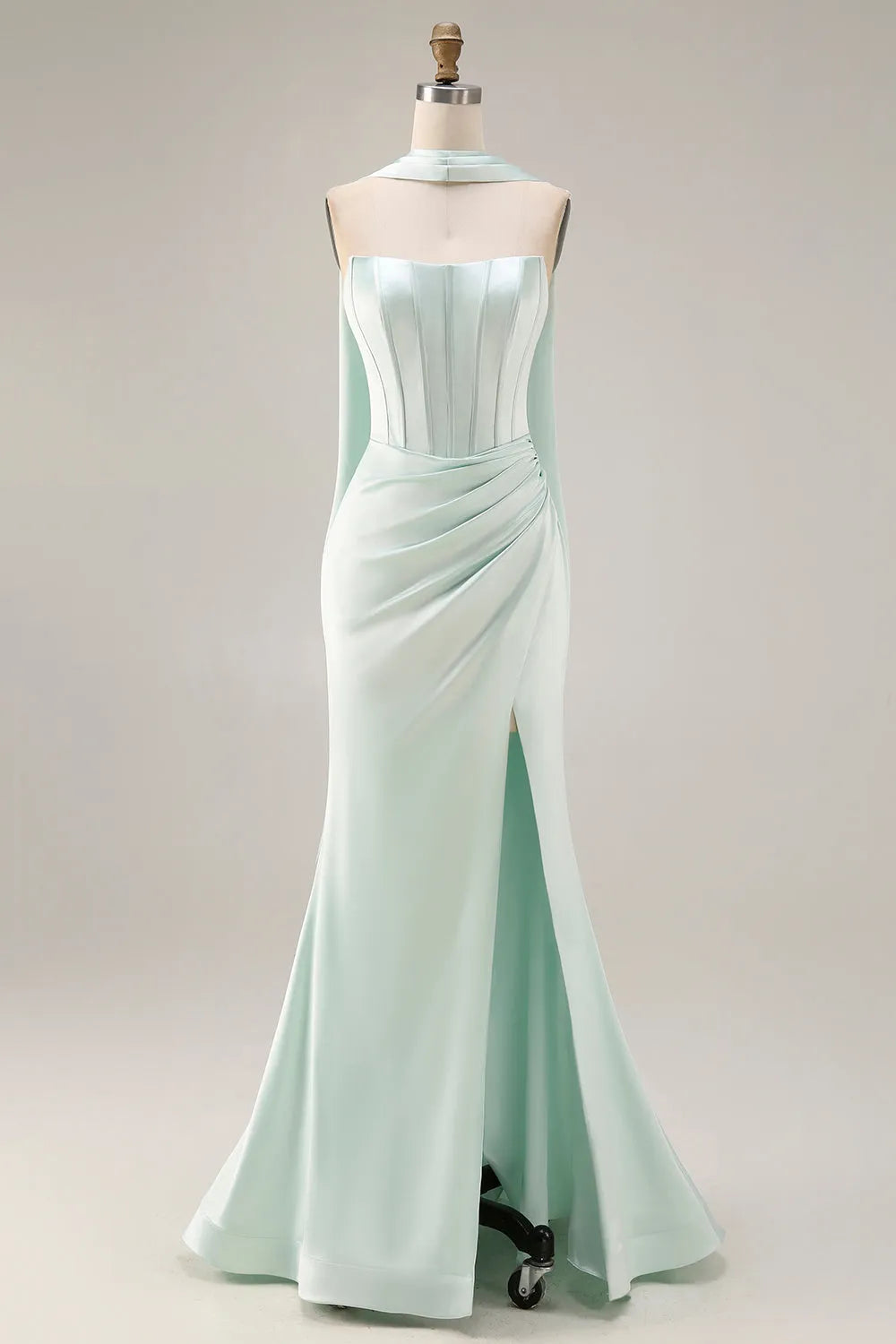 Glamorous Trumpet Sweetheart Strapless Lace Up Back Long Bridesmaid Dresses
