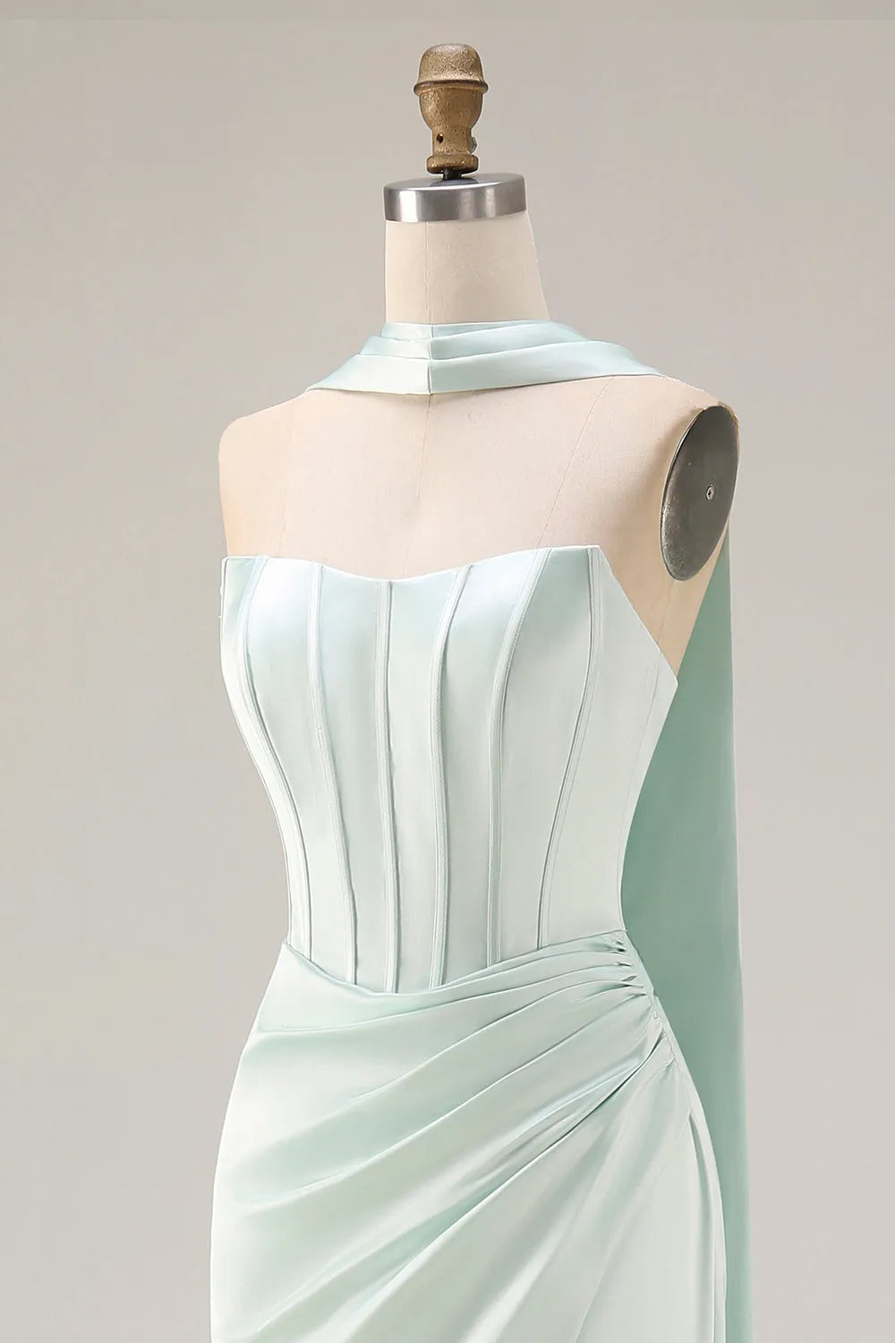 Glamorous Trumpet Sweetheart Strapless Lace Up Back Long Bridesmaid Dresses