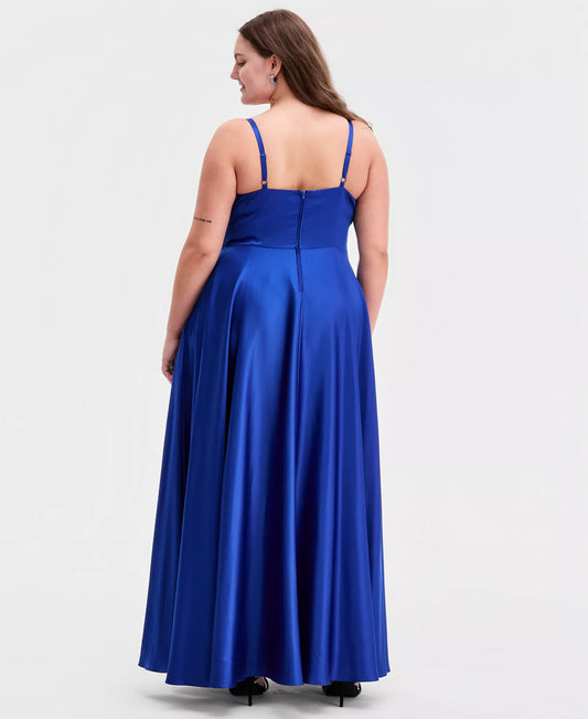 Luxurious A-Line Sweetheart Neck Sleeveless Open-Back Floor-Length Plus Size Dresses