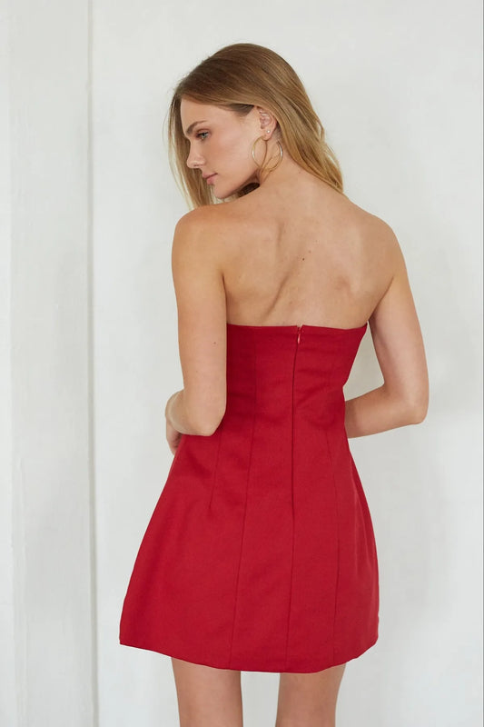 Romantic A-Line Sweetheart Strapless Sleeveless Solid Back Mini Homecoming Dresses