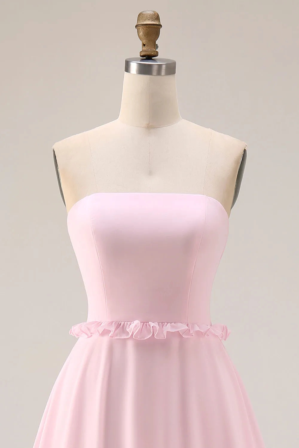 Romantic A-Line Sweetheart Strapless Zip Back Long Bridesmaid Dresses