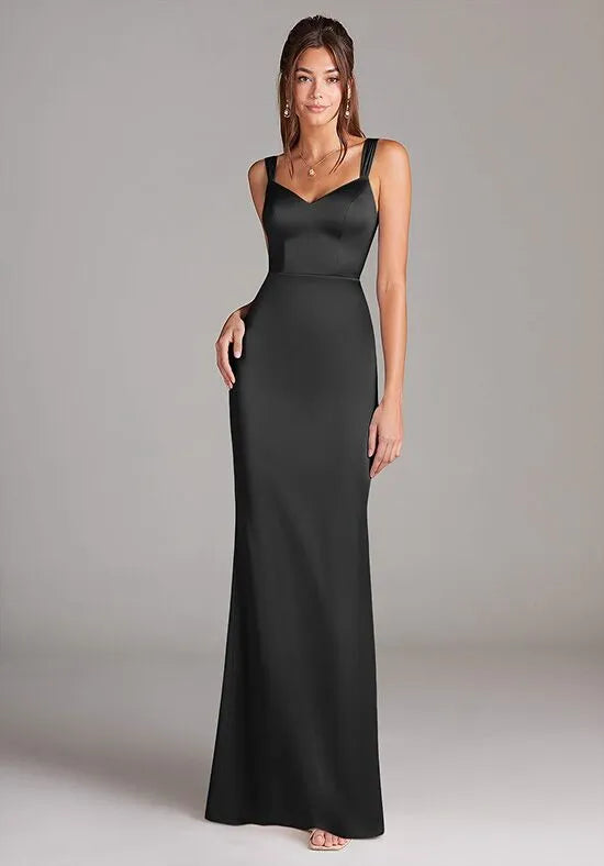 Sleek Trumpet Sweetheart Wide-Strap Zip Back Long Bridesmaid Dresses
