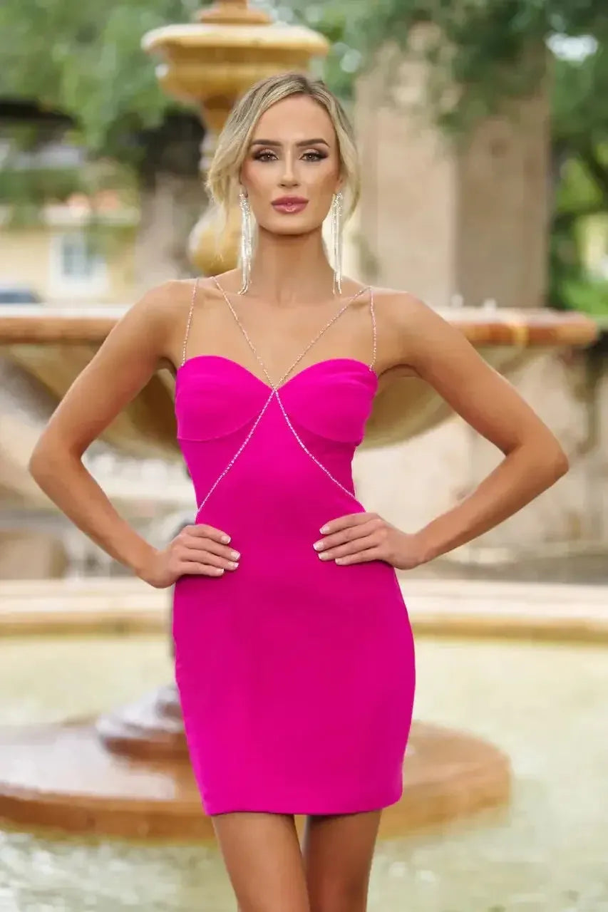 Vibrant Sheath Sweetheart Spaghetti Strap Crisscross Back Mini Homecoming Dresses